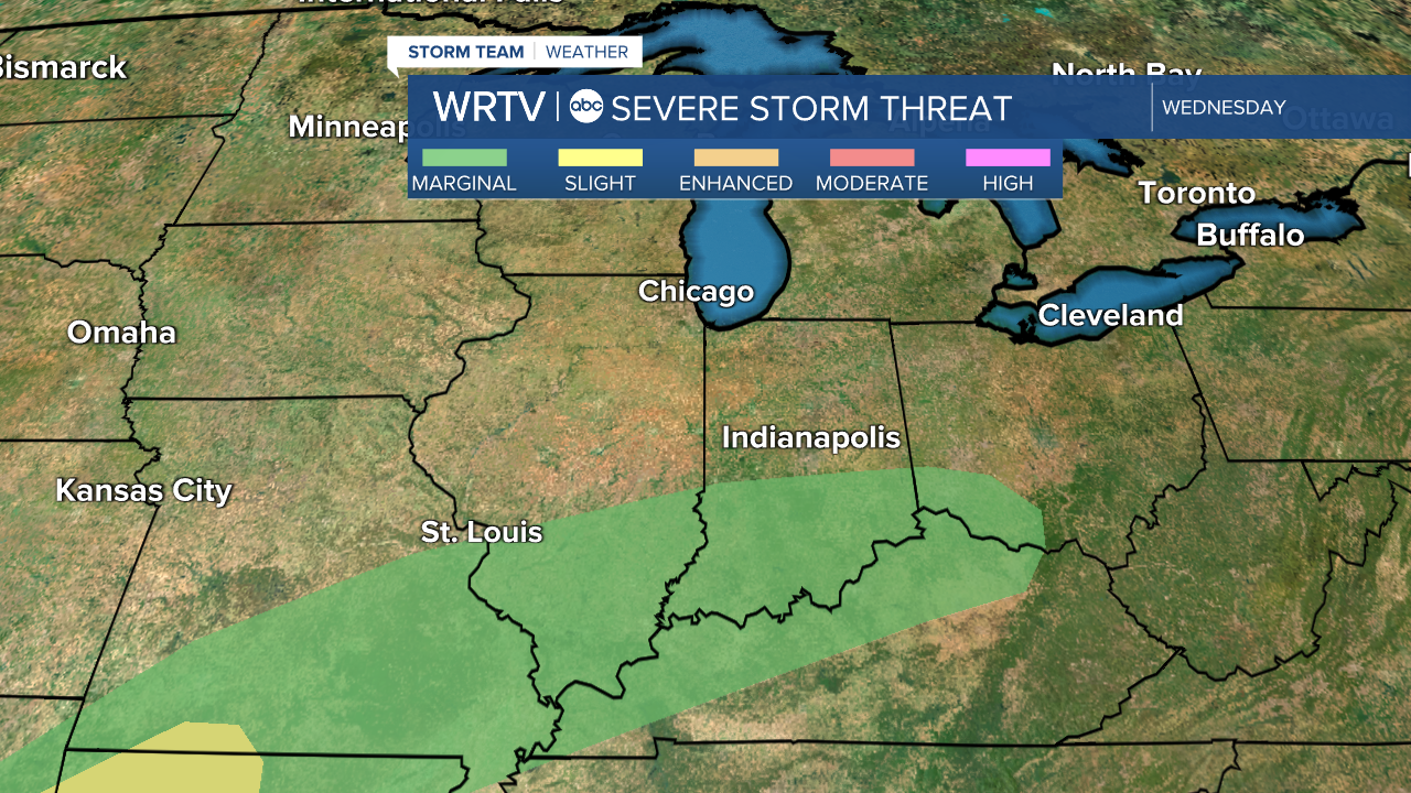 Thunderstorm chances Wednesday