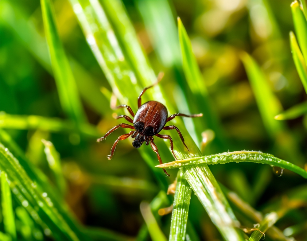 Common,Tick,Hiding,In,The,Grass,Waiting,For,A,Victim